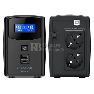SAI 800 VA - 480 W | PHASAK Sirius PH 7308